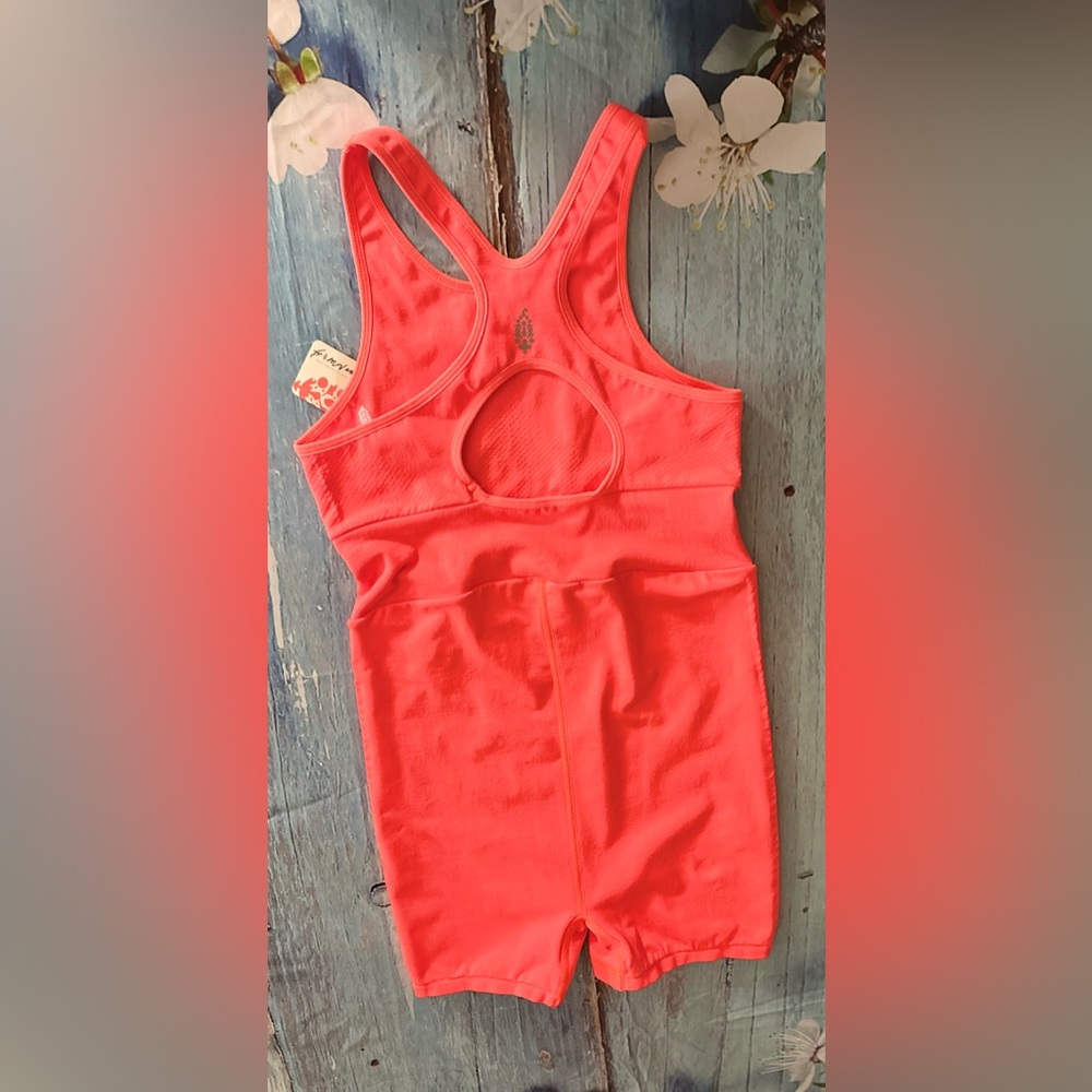 FP Movement by Free People | Every Single Time Runsie Neon Coral | Size M/L NWT - Picture 6 of 14